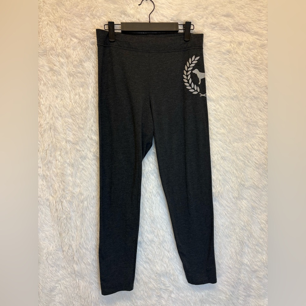 PINK Victoria's Secret Glitter Dog Charcoal Leggings | Size Large ✨🩶🐶 - Picture 5 of 17